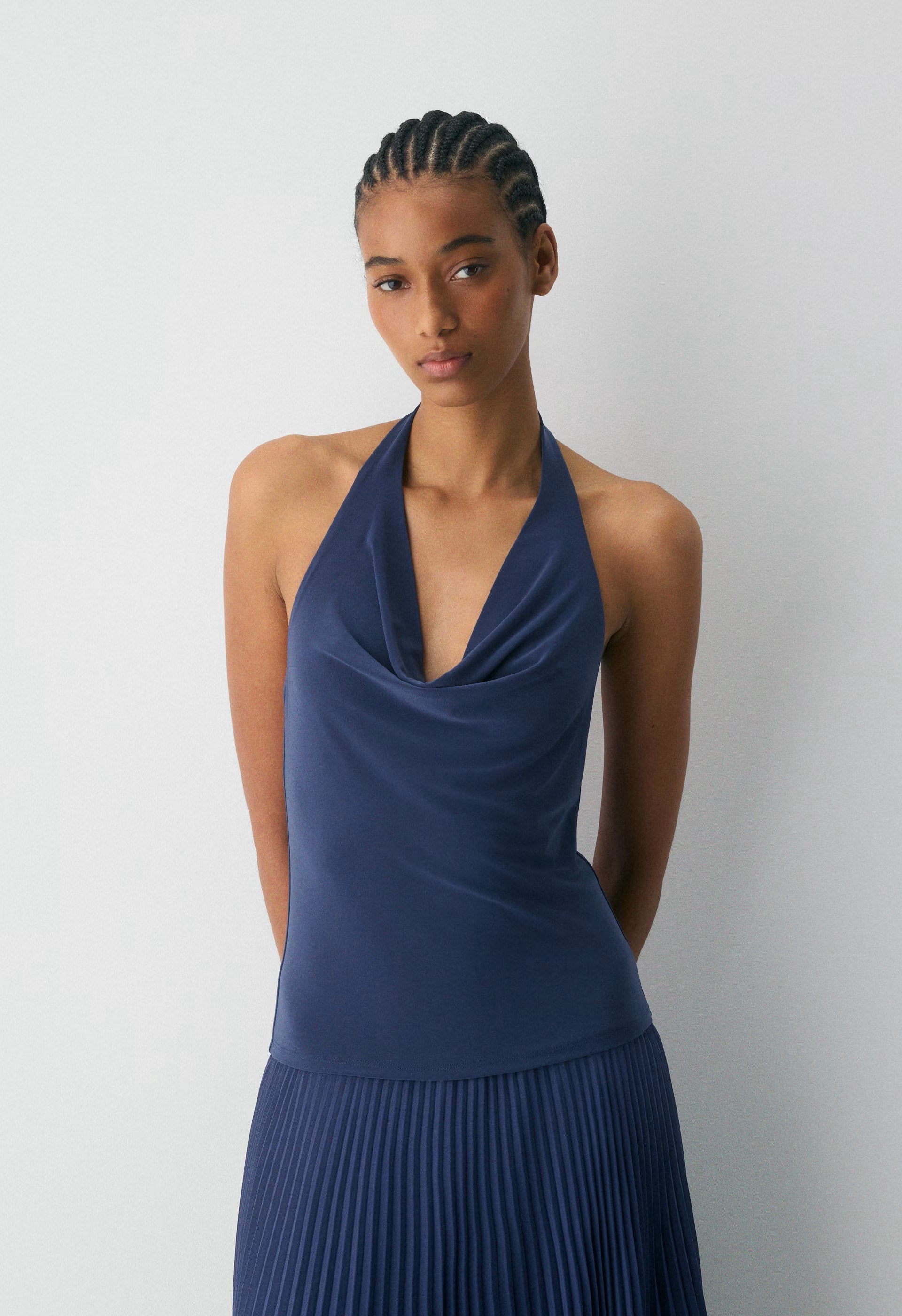 Smooth Matter™ Tableau Halter Top - HARBOUR NAVY