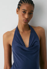 Smooth Matter™ Tableau Halter Top - HARBOUR NAVY