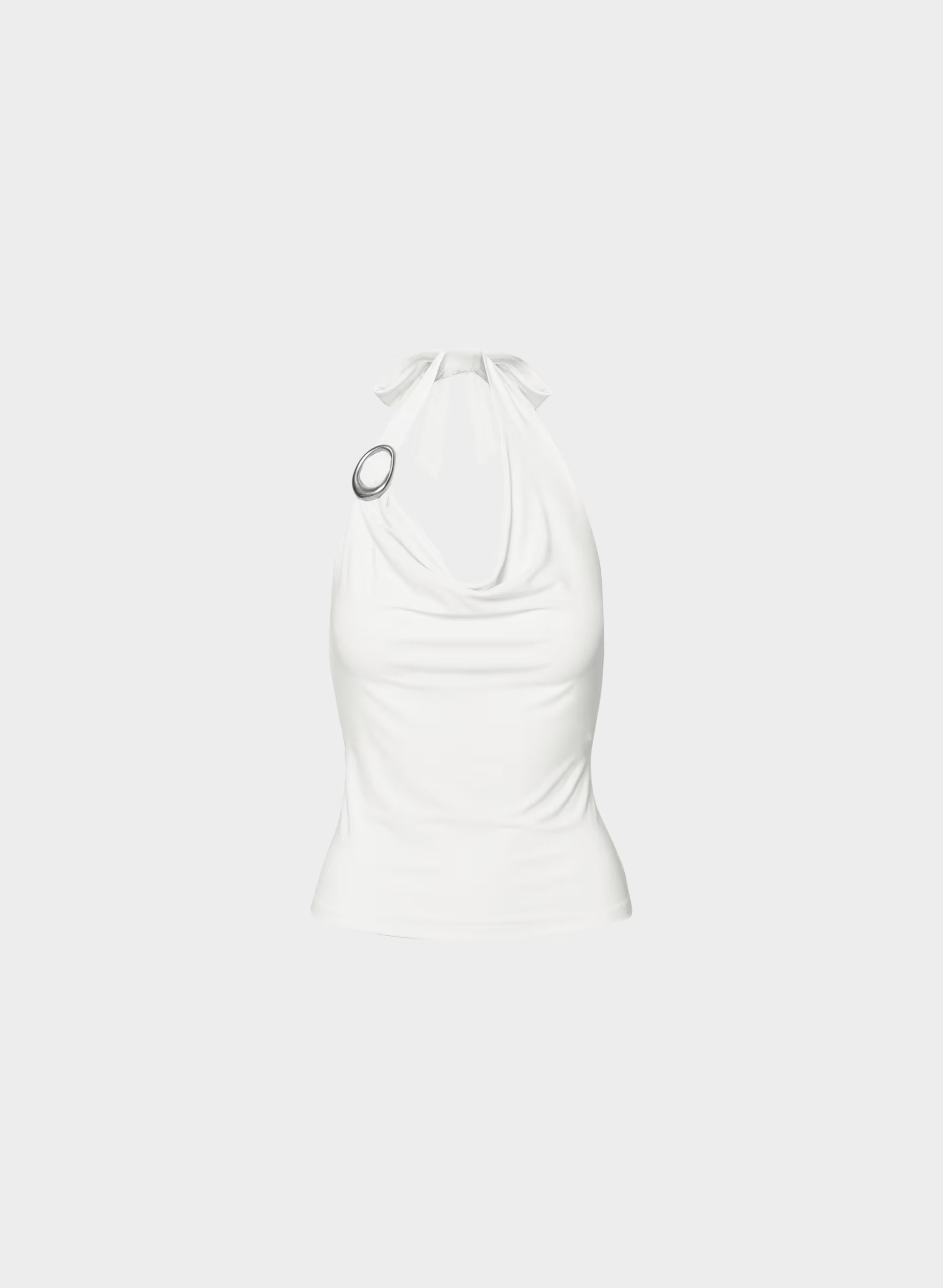 Smooth Matter™ Decanter Halter Top - WHITE/SILVER