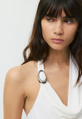 Smooth Matter™ Decanter Halter Top - WHITE/SILVER