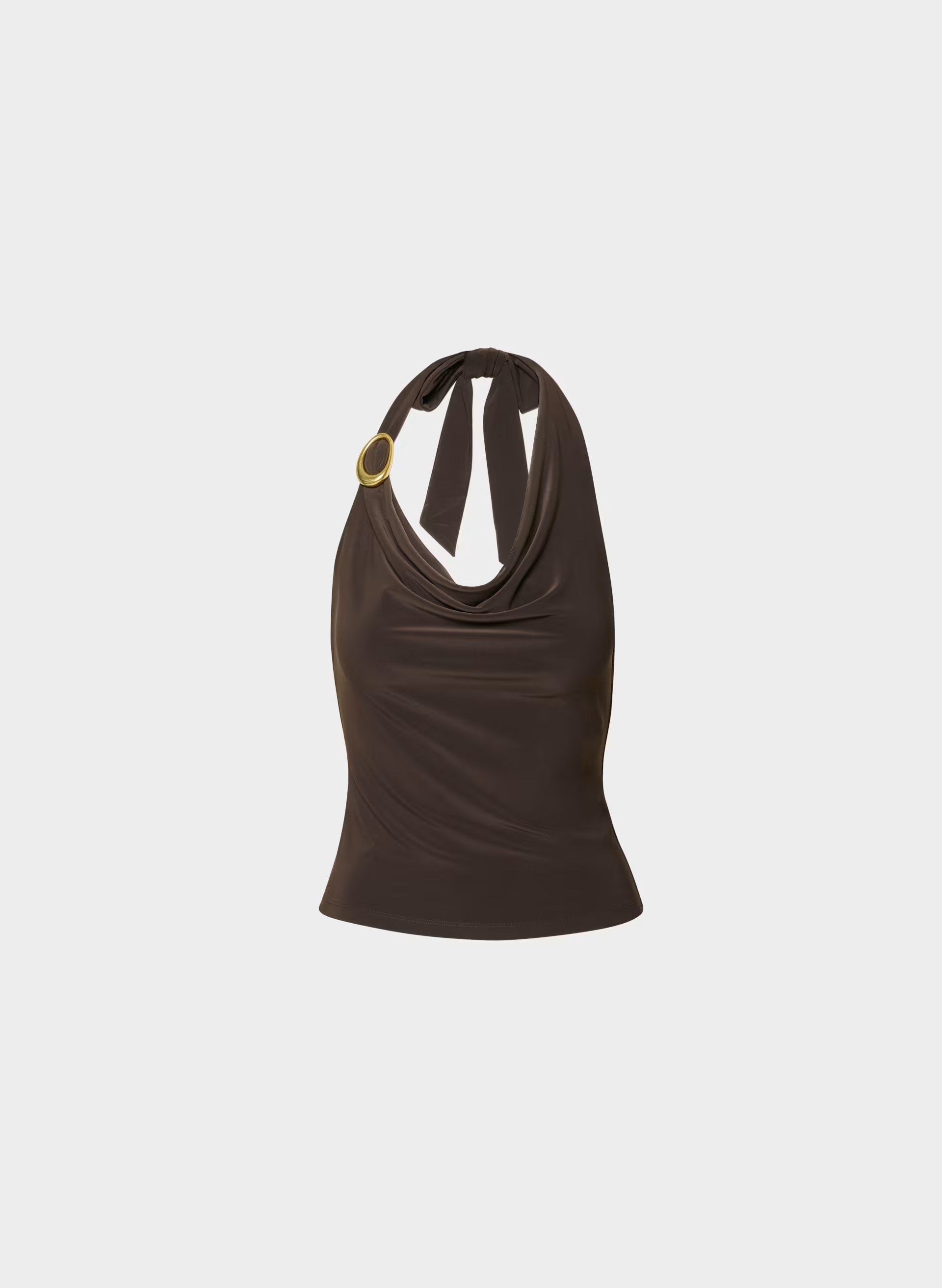 Smooth Matter™ Decanter Halter Top - RCH MC BRN /GOLD