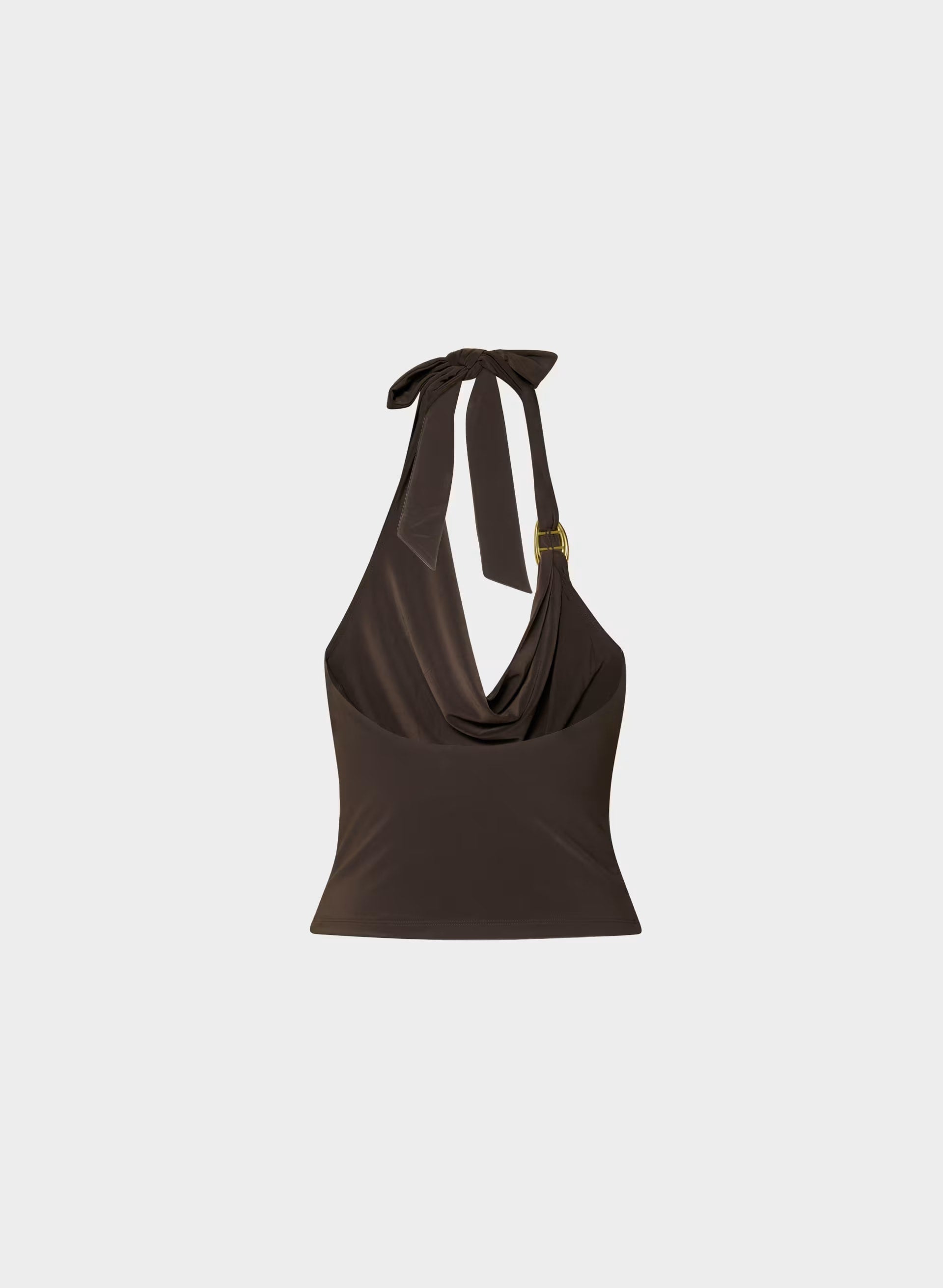 Smooth Matter™ Decanter Halter Top - RCH MC BRN /GOLD