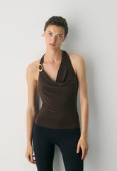 Smooth Matter™ Decanter Halter Top - RCH MC BRN /GOLD