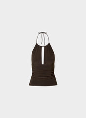 Smooth Matter™ Odeum Halter Top - RICH MOCHA BROWN