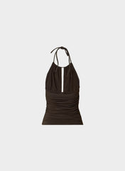 Smooth Matter™ Odeum Halter Top - RICH MOCHA BROWN