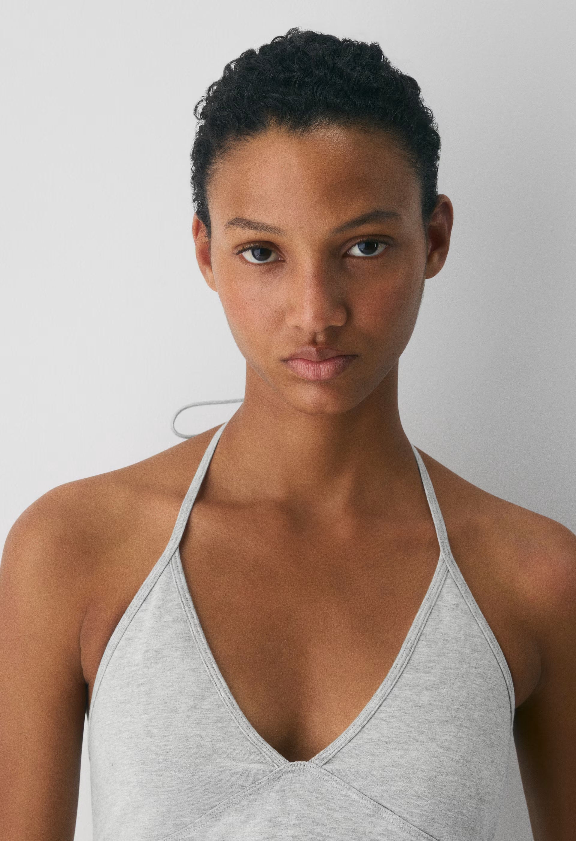 HomeStretch™ Smooth Slowjam Halter Top - HEATHER CHROME