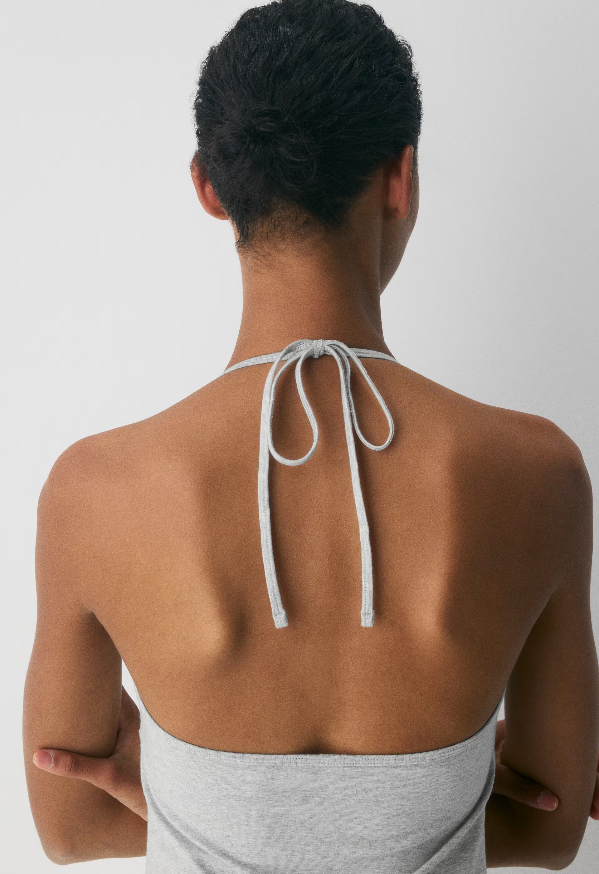 HomeStretch™ Smooth Slowjam Halter Top - HEATHER CHROME
