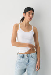 Homestretch™ Rib Spectrum Hip Cami Tank - WHITE