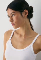 Homestretch™ Rib Spectrum Hip Cami Tank - WHITE