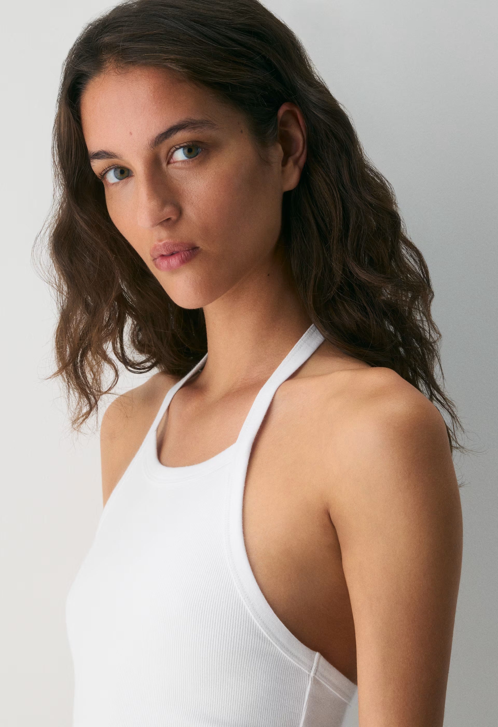 HomeStretch™ Rib Source Halter Tank - WHITE