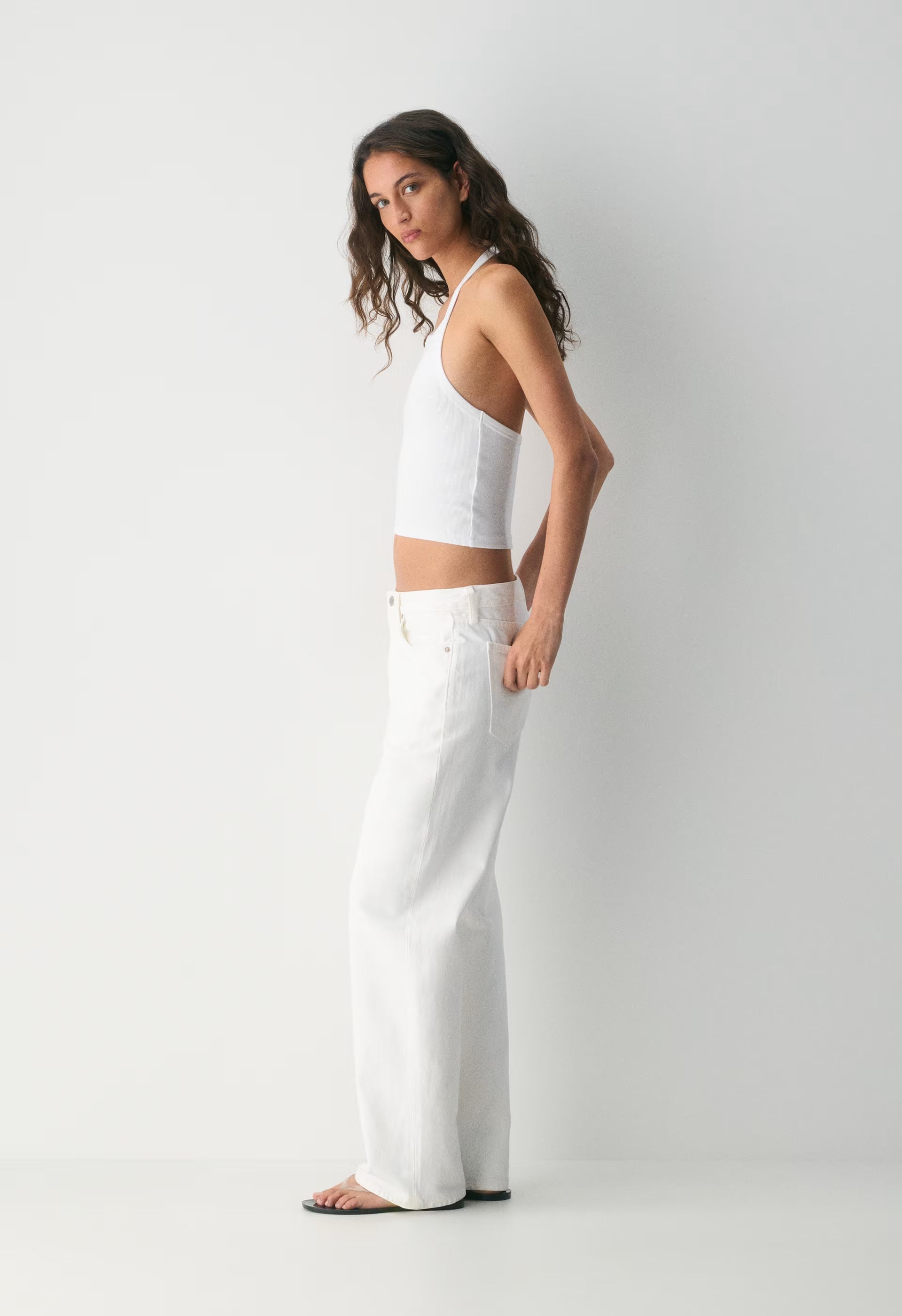 HomeStretch™ Rib Source Halter Tank - WHITE