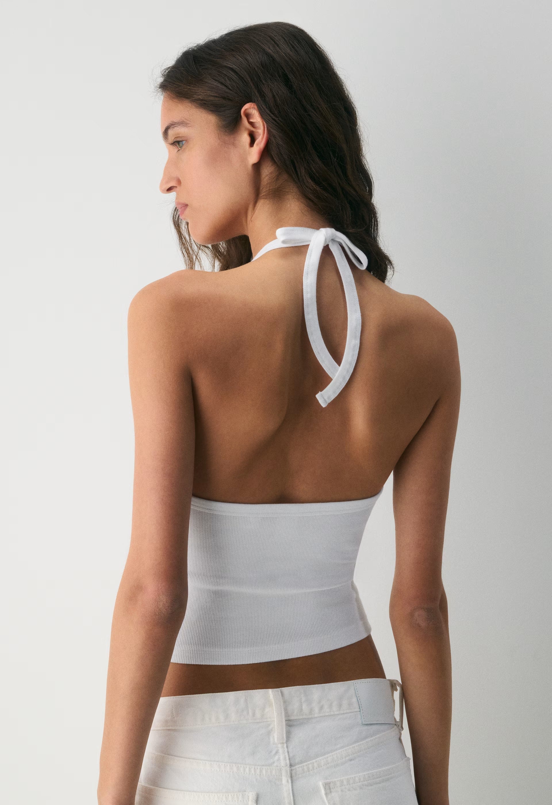 HomeStretch™ Rib Source Halter Tank - WHITE