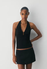Smooth Matter™ Hatchway Halter Top - BLACK
