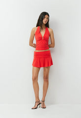 Smooth Matter™ Hatchway Halter Top - CHERRYBOMB RED