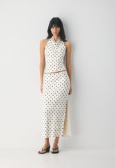 Smooth Matter™ Tower Halter Top - LIGHT BIRCH/BLACK