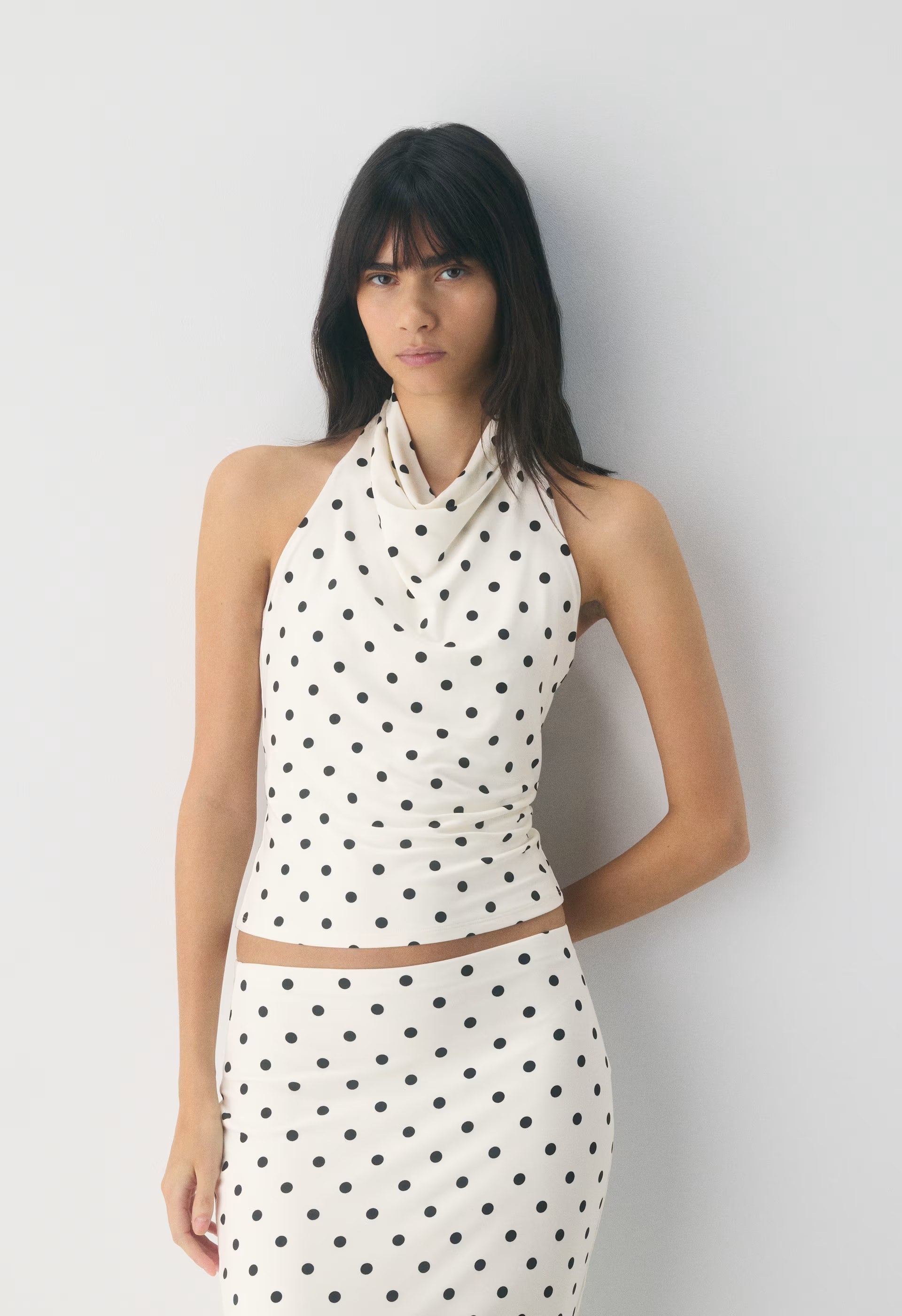 Smooth Matter™ Tower Halter Top - LIGHT BIRCH/BLACK