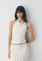 Smooth Matter™ Tower Halter Top - LIGHT BIRCH/BLACK