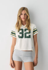 Court Mesh™ Record-Set T-Shirt - LIGHT BIRCH/FIG GRN