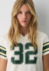 Court Mesh™ Record-Set T-Shirt - LIGHT BIRCH/FIG GRN