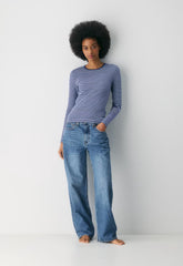 HomeStretch™ Rib Solo Longsleeve - HARBOUR NVY/RPPLE BLU