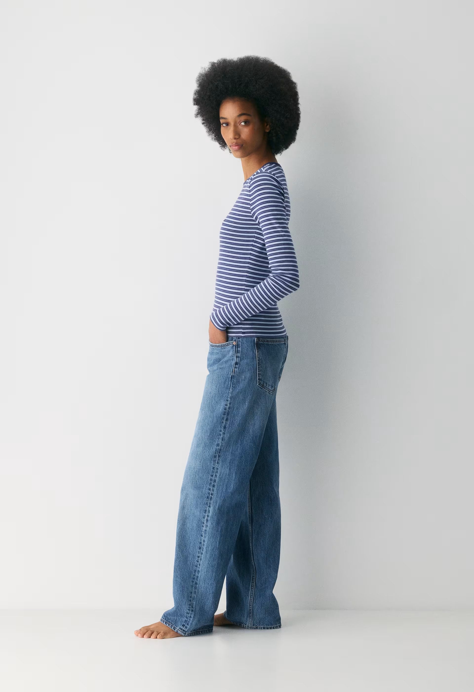 HomeStretch™ Rib Solo Longsleeve - HARBOUR NVY/RPPLE BLU