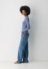 HomeStretch™ Rib Solo Longsleeve - HARBOUR NVY/RPPLE BLU