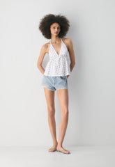 CottonWhisk™ Caro Halter - WHITE/HARBOUR NAVY