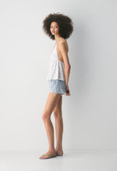 CottonWhisk™ Caro Halter - WHITE/HARBOUR NAVY