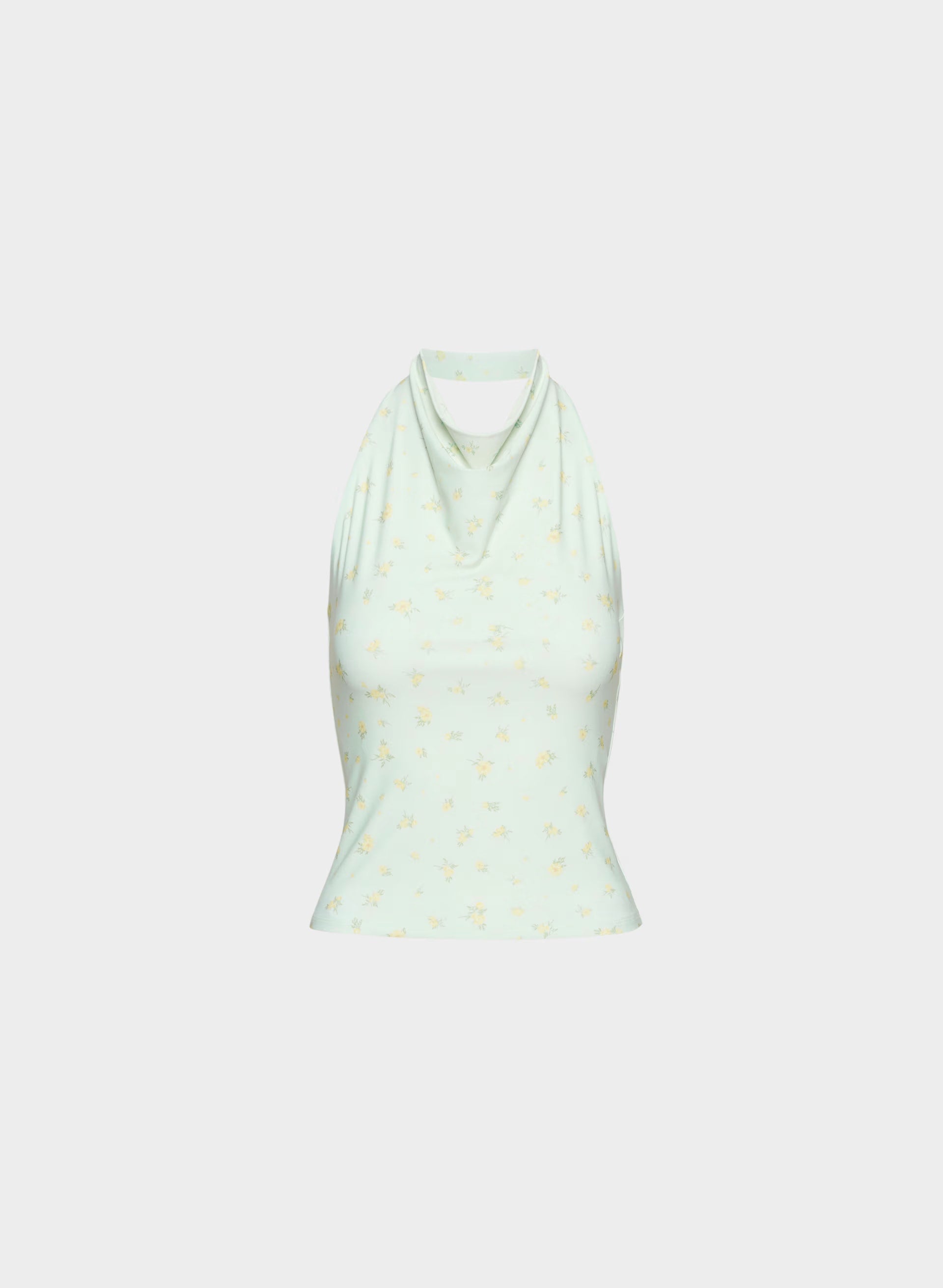 Smooth Matter™ Tower Halter Top - PALE AGV GR /PALE YLW