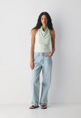 Smooth Matter™ Tower Halter Top - PALE AGV GR /PALE YLW