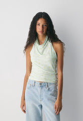 Smooth Matter™ Tower Halter Top - PALE AGV GR /PALE YLW