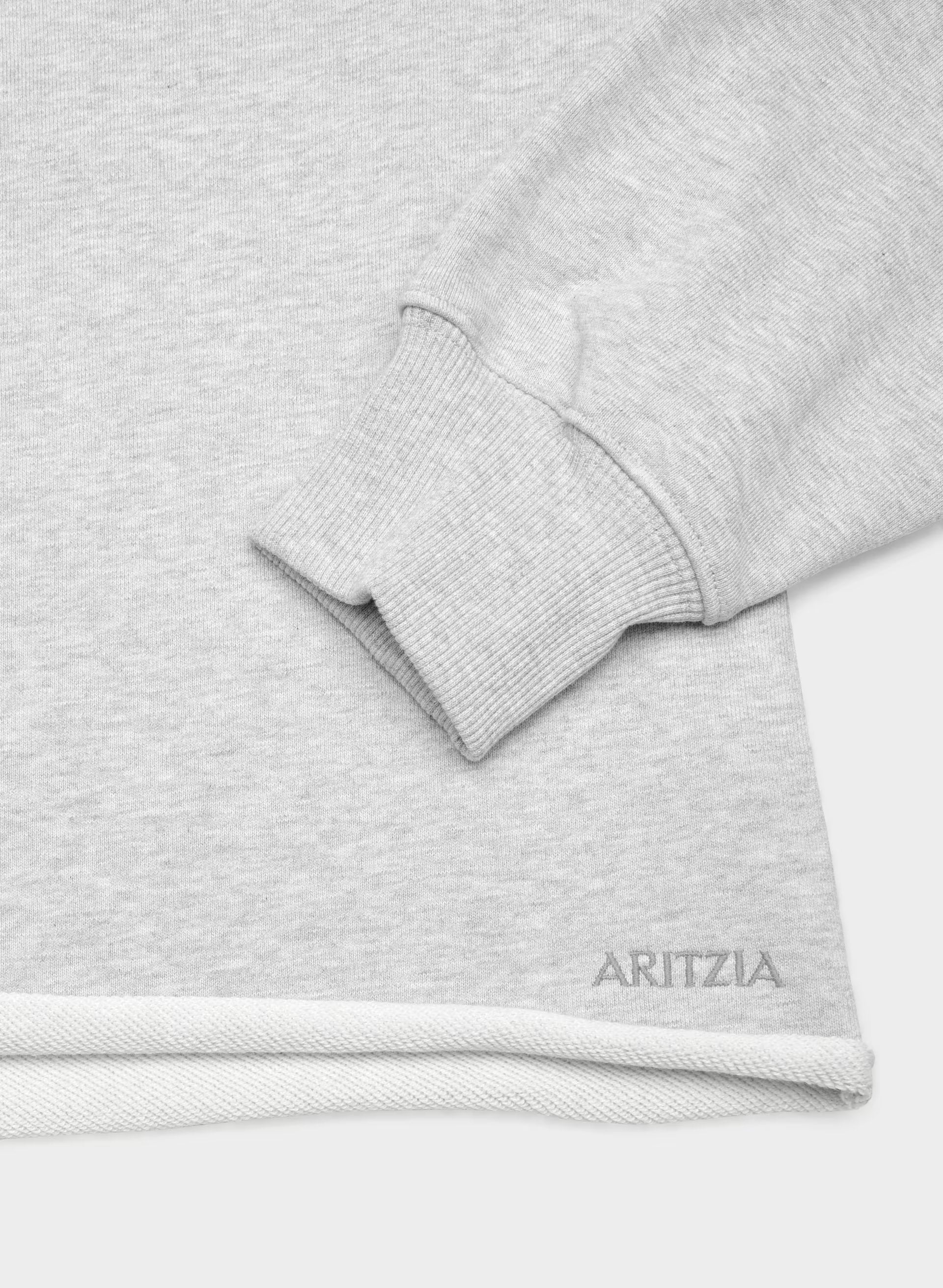 Terry Sweatfleece Perfect Off-Shoulder Top - HEATHER CHROME