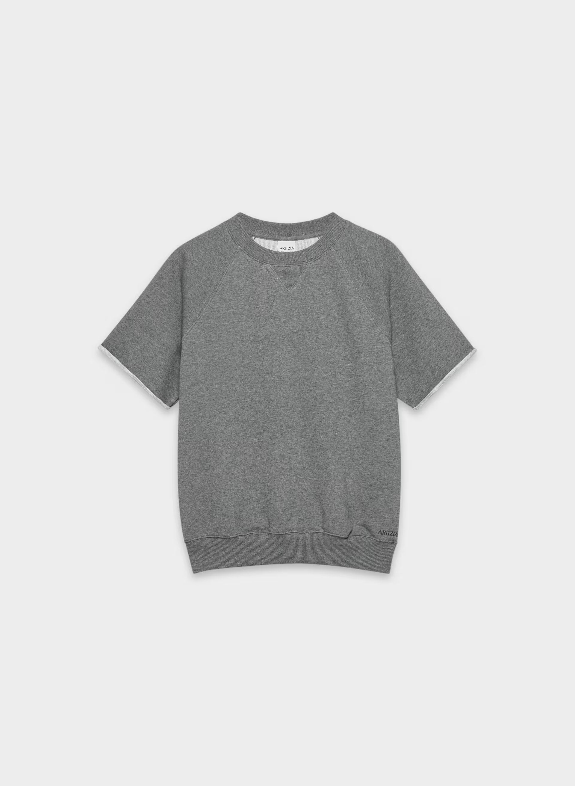 Terry Sweatfleece Perfect Raglan T-Shirt - HEATHER DARK GREY