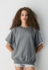 Terry Sweatfleece Perfect Raglan T-Shirt - HEATHER DARK GREY