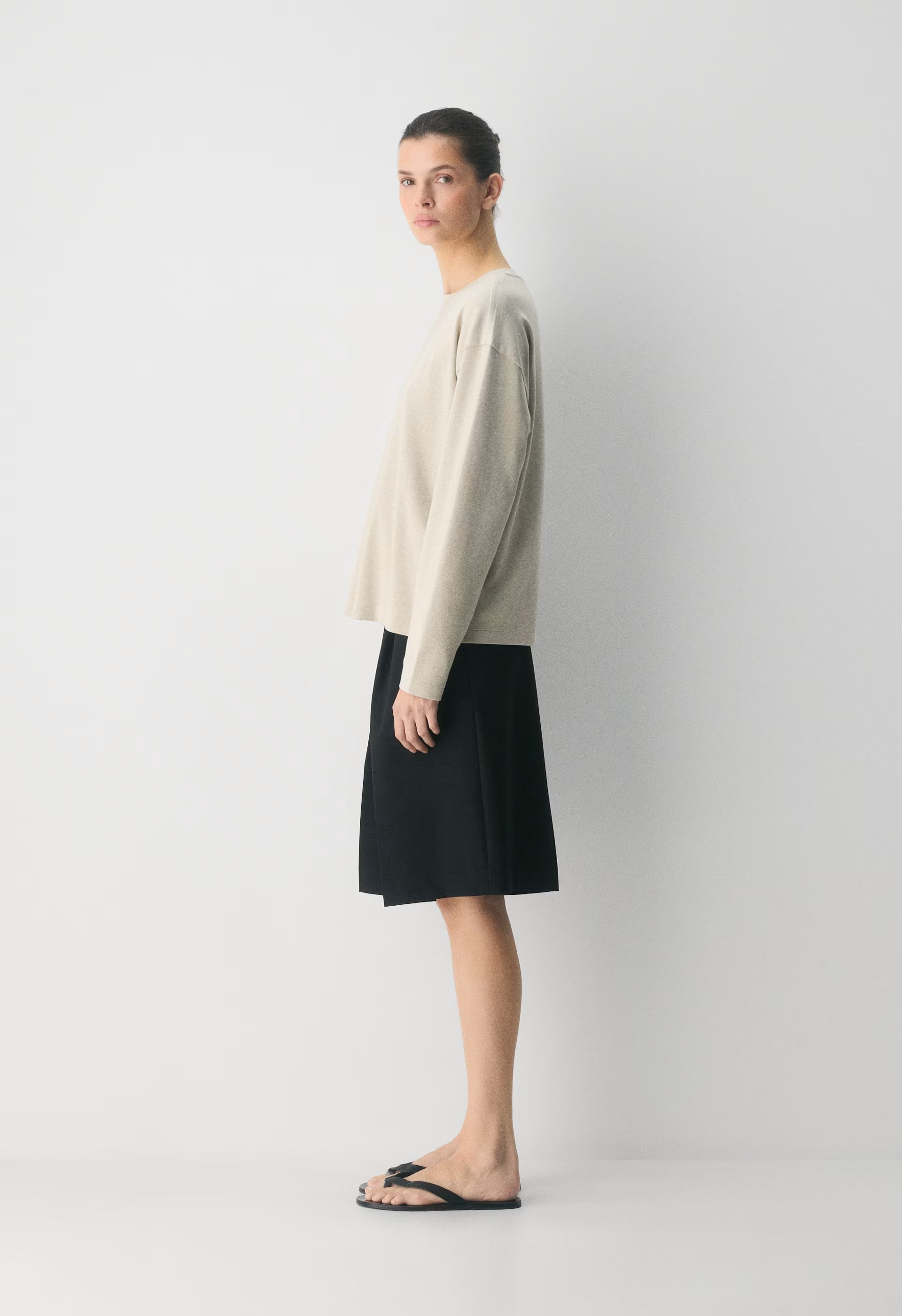 InterLock Cotton Steps Longsleeve - HEATHER ECRU