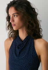 Smooth Matter™ Tower Halter Top - ADMIRAL/WHITE