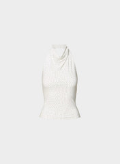 Smooth Matter™ Tower Halter Top - WHITE/ ADMIRAL
