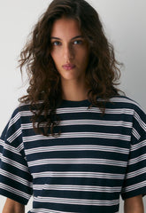 InterLock Cotton Barclay T-Shirt - DRK NGT NVY/VLL PNK