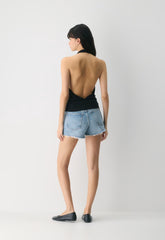 Chantal Halter Top - BLACK