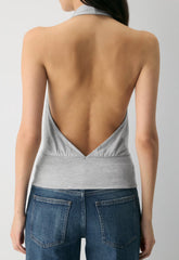 Chantal Halter Top - HEATHER CHROME