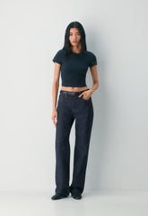 HomeStretch™ Rib Tune Waist T-Shirt - ADMIRAL
