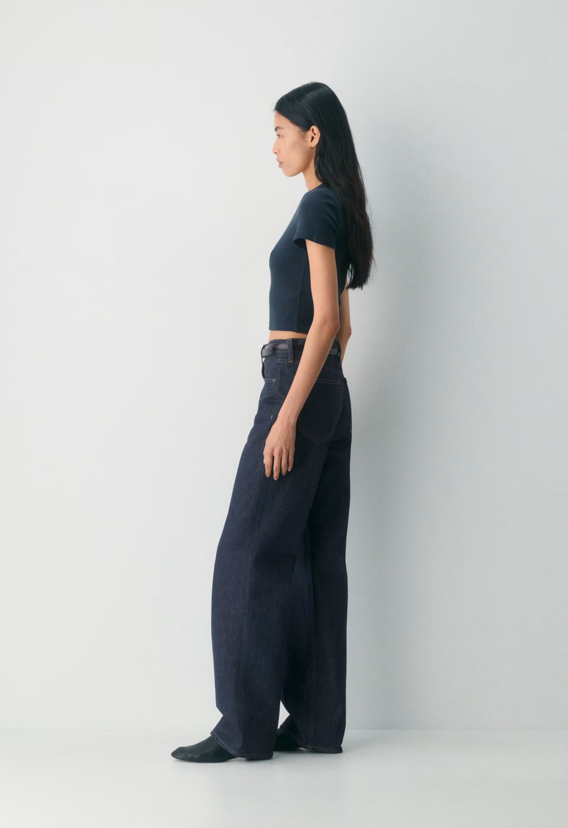 HomeStretch™ Rib Tune Waist T-Shirt - ADMIRAL