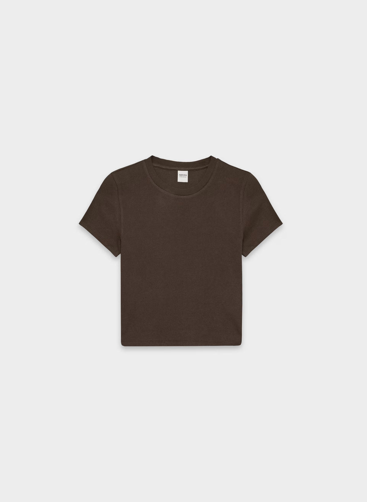 HomeStretch™ Rib Tune Waist T-Shirt - RICH MOCHA BROWN