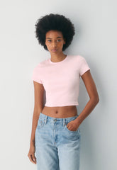 HomeStretch™ Rib Tune Waist T-Shirt - VILLA PINK