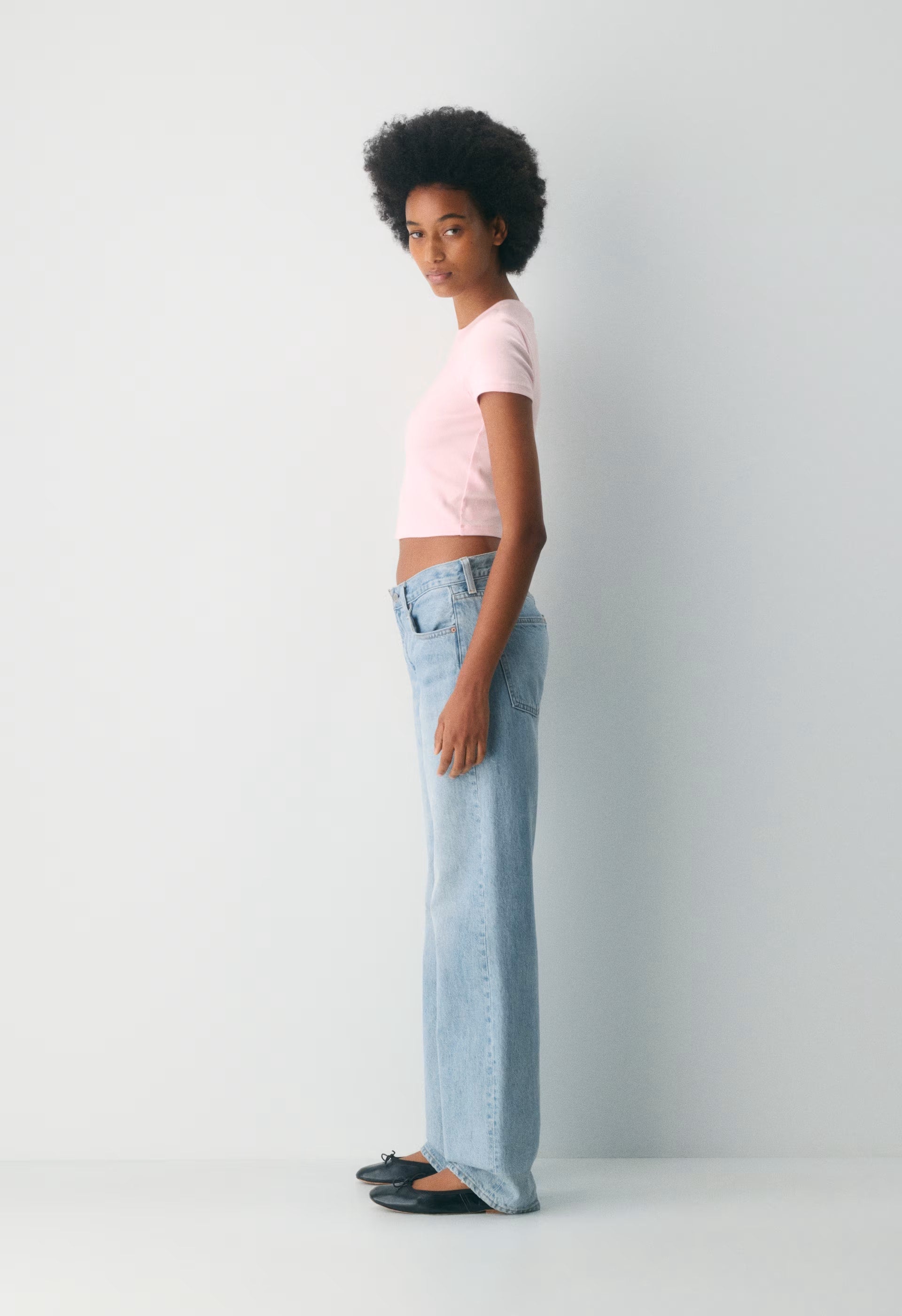 HomeStretch™ Rib Tune Waist T-Shirt - VILLA PINK