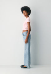 HomeStretch™ Rib Tune Waist T-Shirt - VILLA PINK