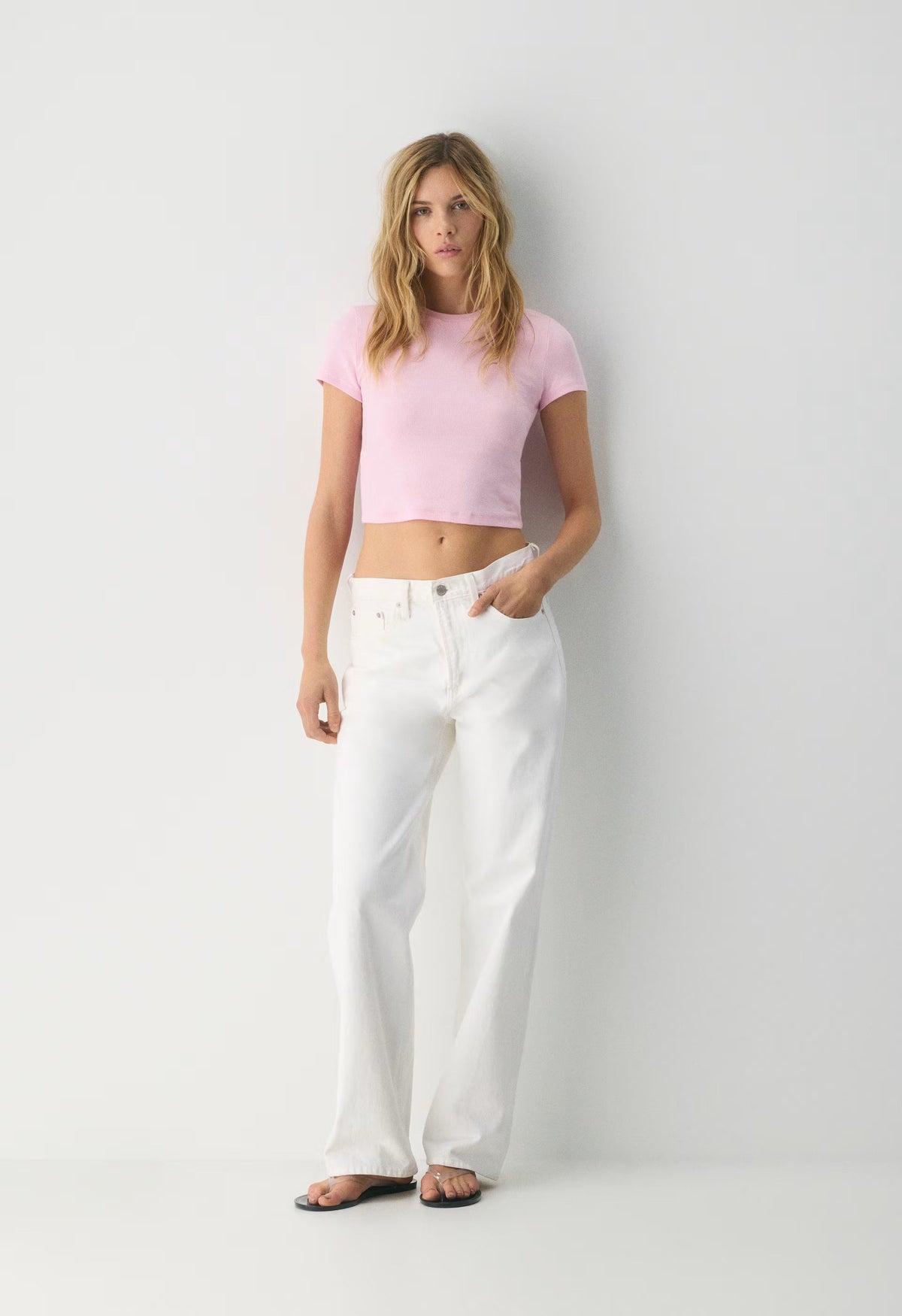 HomeStretch™ Rib Tune Waist T-Shirt - MILKSHAKE PINK