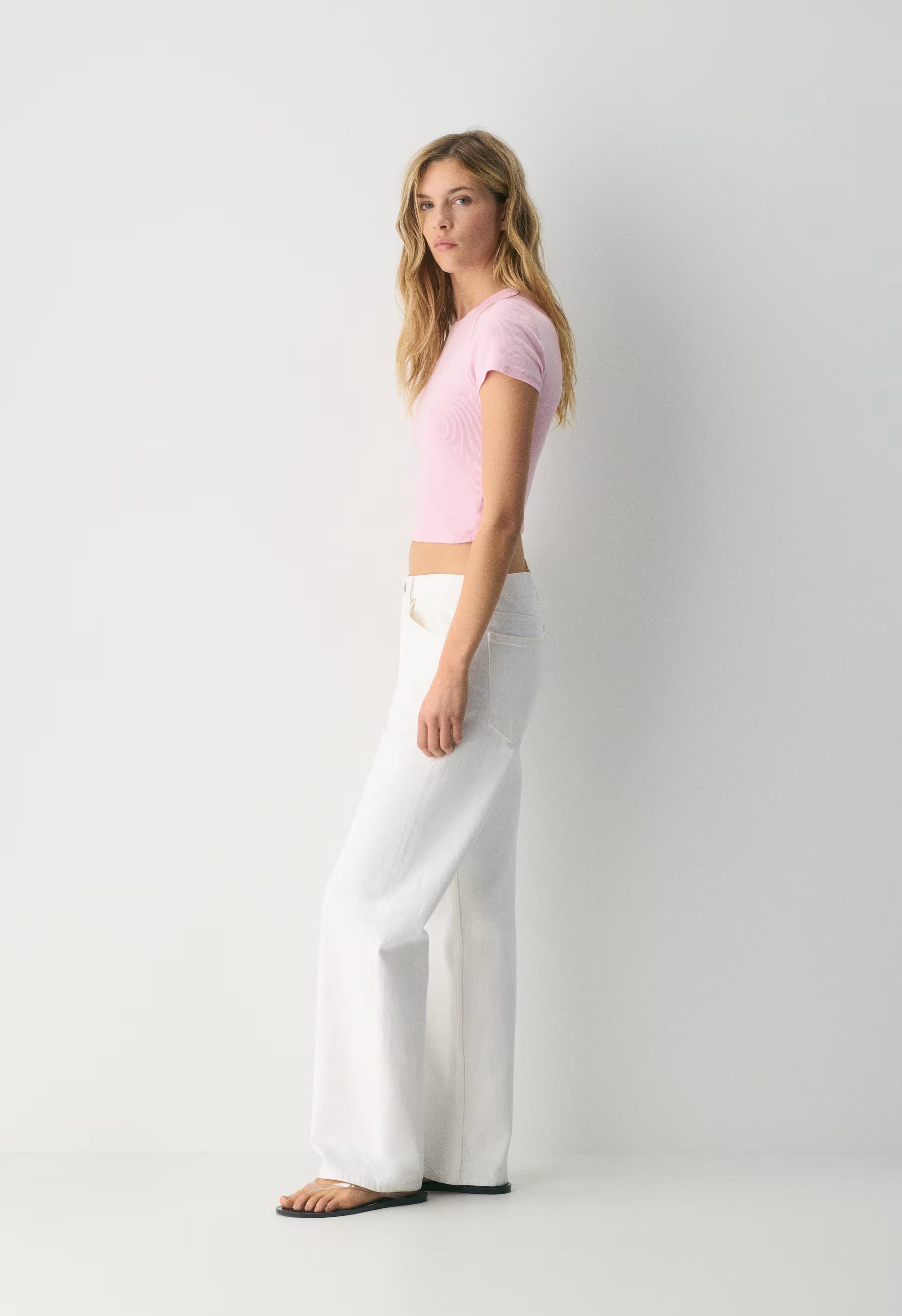 HomeStretch™ Rib Tune Waist T-Shirt - MILKSHAKE PINK