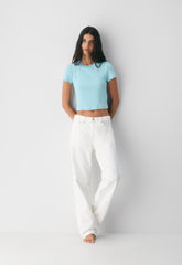 HomeStretch™ Rib Tune Waist T-Shirt - PANORAMA BLUE