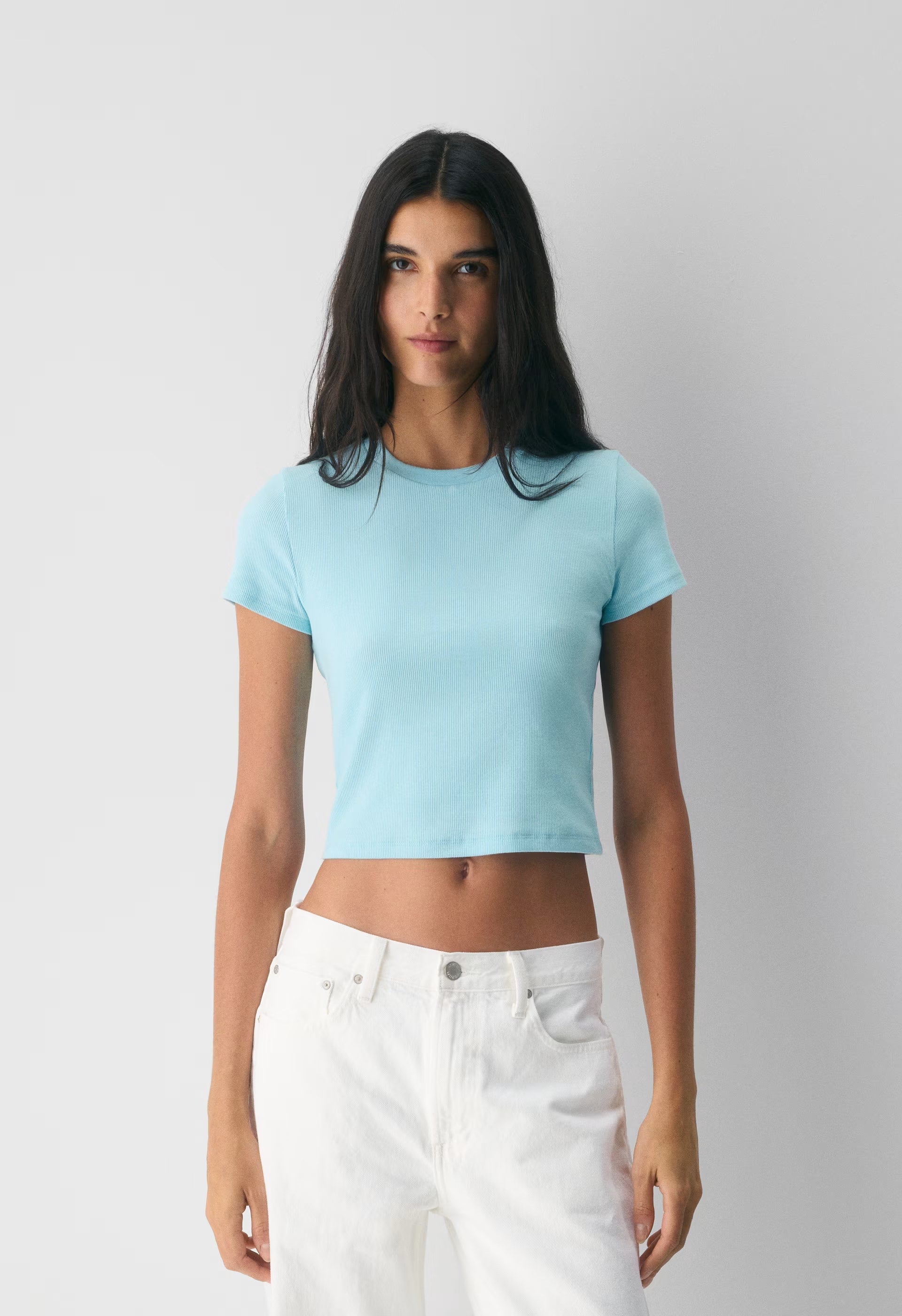 HomeStretch™ Rib Tune Waist T-Shirt - PANORAMA BLUE
